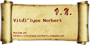 Vitályos Norbert névjegykártya