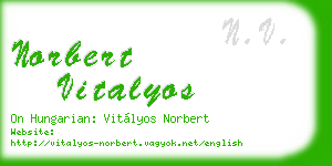 norbert vitalyos business card