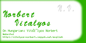 norbert vitalyos business card